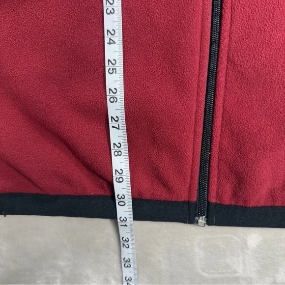 Y2K Nike Fleece Jacket Men's Sz 2XL Red Black Full Zip Travis Scott Mini Swoosh - Picture 10 of 11